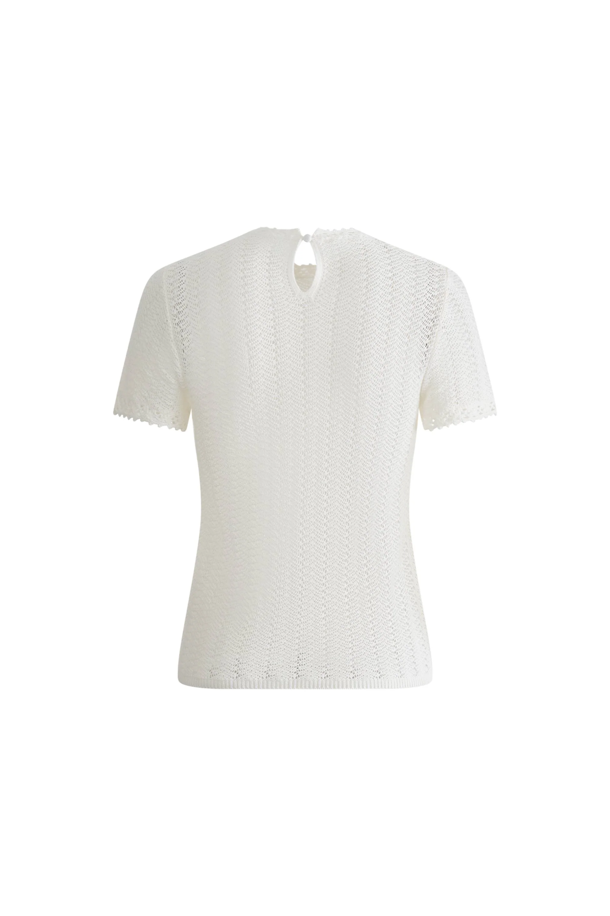 Lowell Open Knit Crew Neck Top in Australian Merino Wool - Image 9