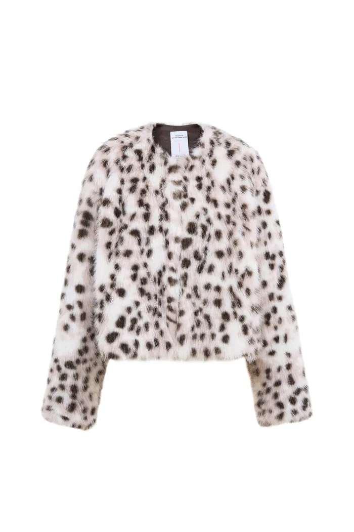 Lucrezia Snow Leopard Coat in Premium Faux Fur - Image 10