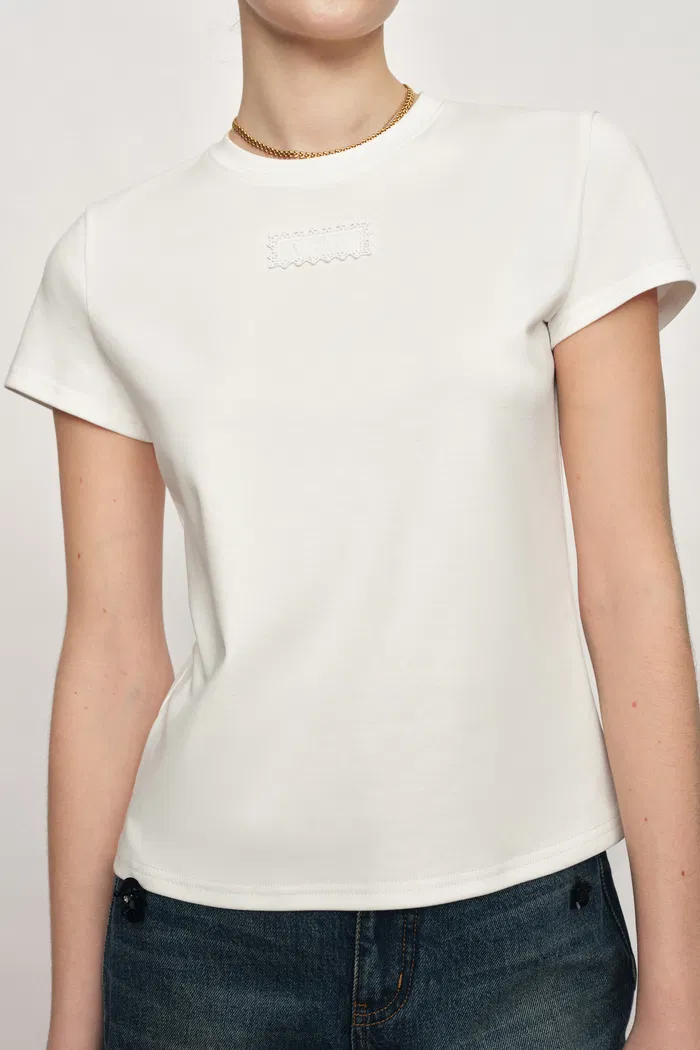 Lucy White T-shirt in Cotton & Mulberry Silk - Image 4