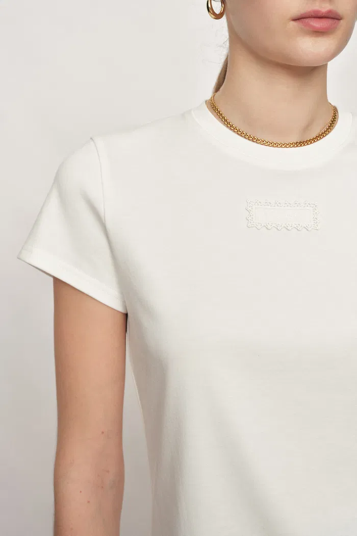 Lucy White T-shirt in Cotton & Mulberry Silk - Image 5