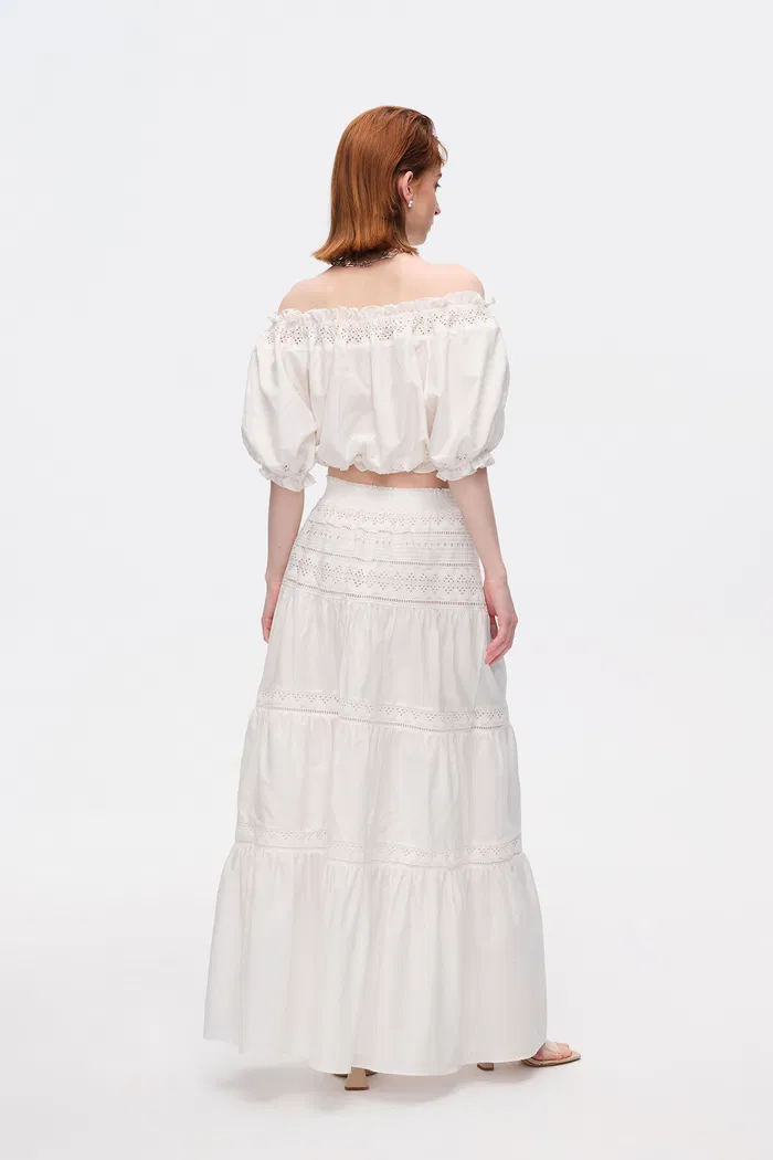 Luise Maxi Skirt in Silk Cotton - Image 4