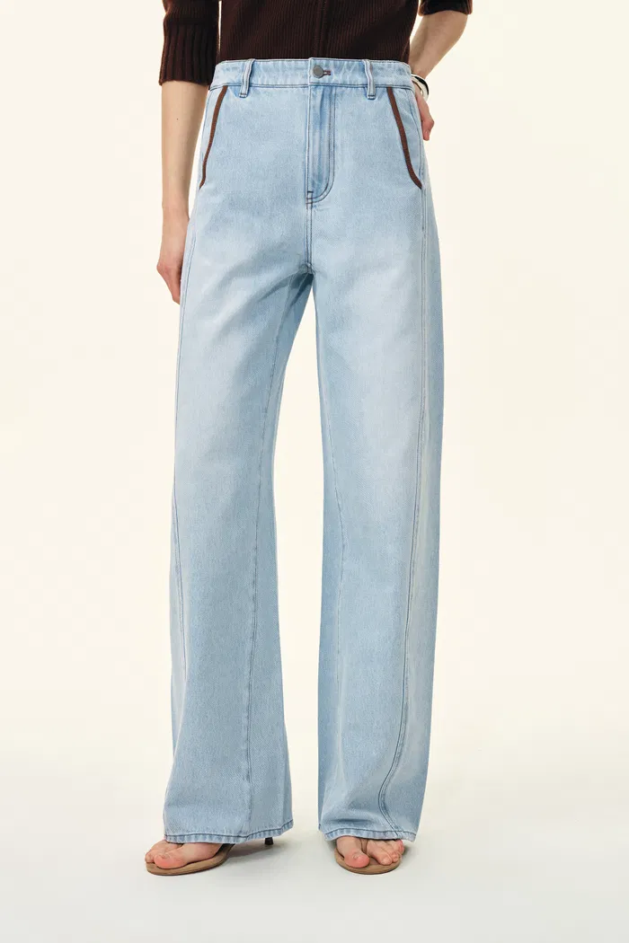 Luna Lantern Sleeve Jacket and Jeans Matching Set in Cotton Denim - Image 5