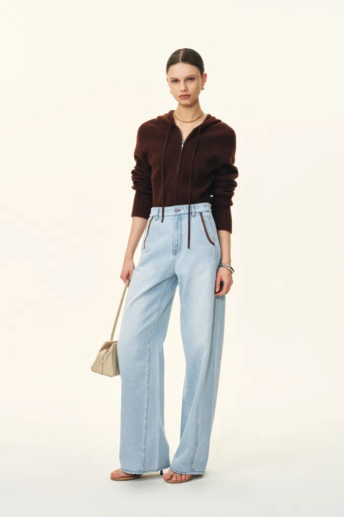 Luna Patchwork Soft Barrel Leg Jeans in Cotton Denim - Image 2