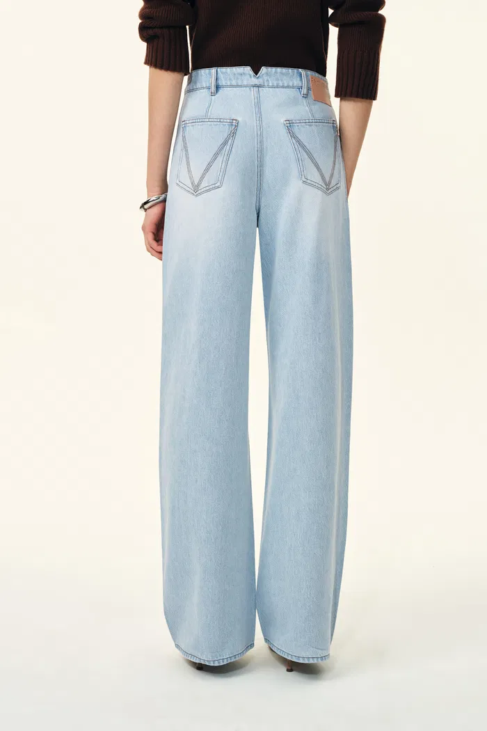 Luna Patchwork Soft Barrel Leg Jeans in Cotton Denim - Image 5