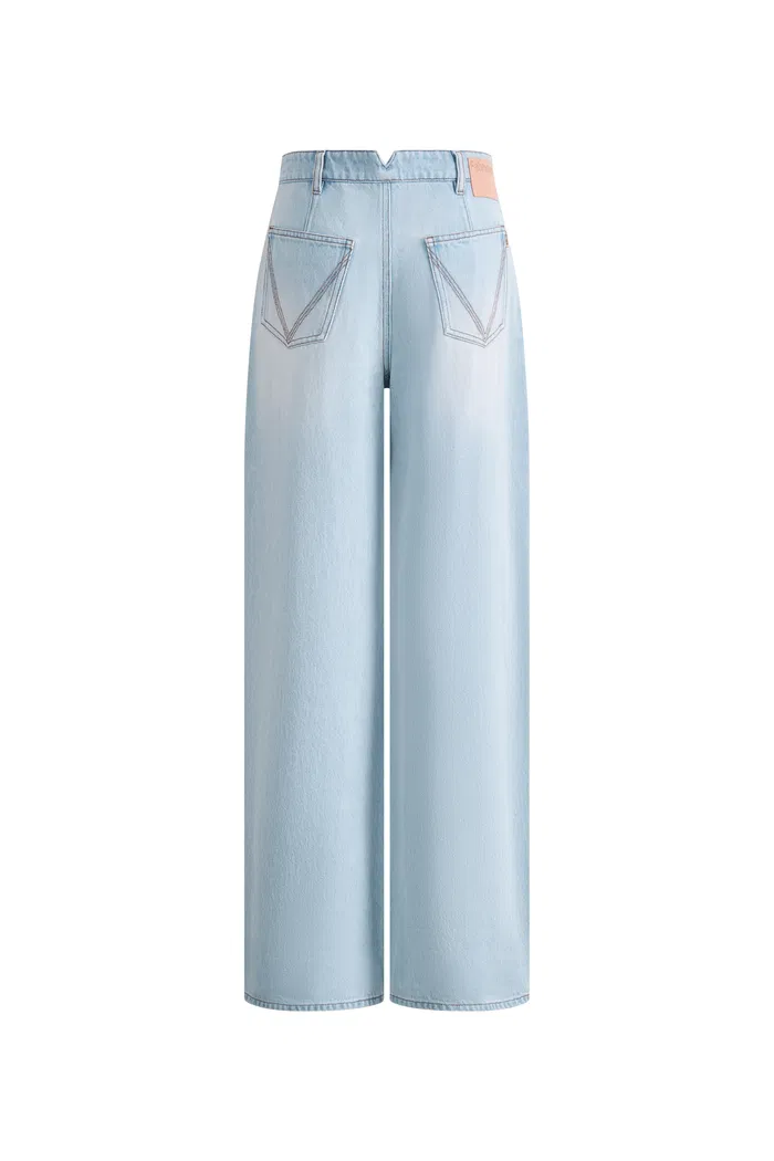 Luna Patchwork Soft Barrel Leg Jeans in Cotton Denim - Image 8
