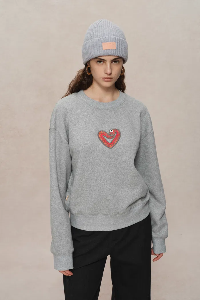 Luna Zodiac Long Sleeve Sweatshirt in Cotton Knit - Image 2
