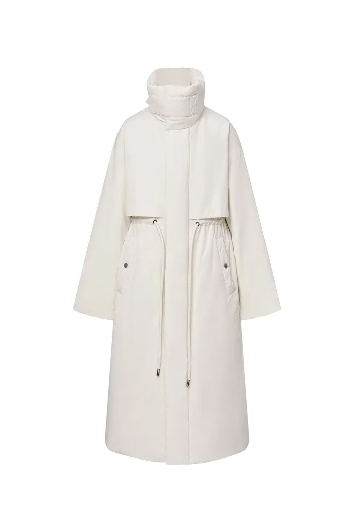 Maddalena White Duck Down Long Down Coat in Ultra Light Fabric - Image 10