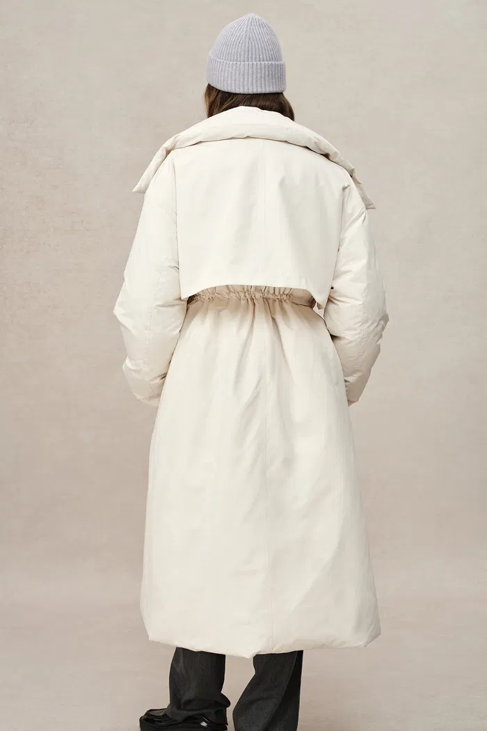 Maddalena White Duck Down Long Down Coat in Ultra Light Fabric - Image 5