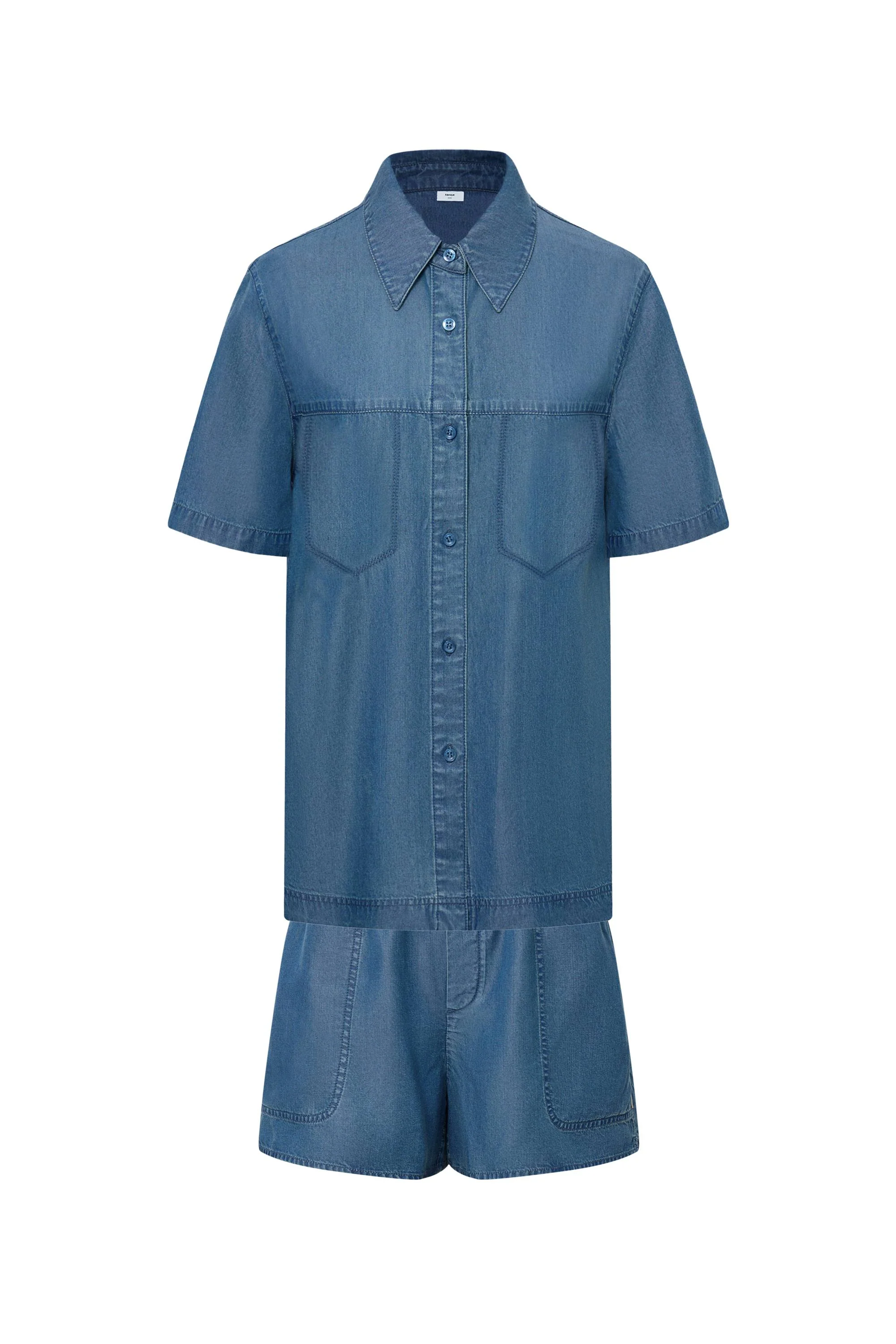 Maris Denim Shirt and Shorts Set in Technical Lyocell - Image 10