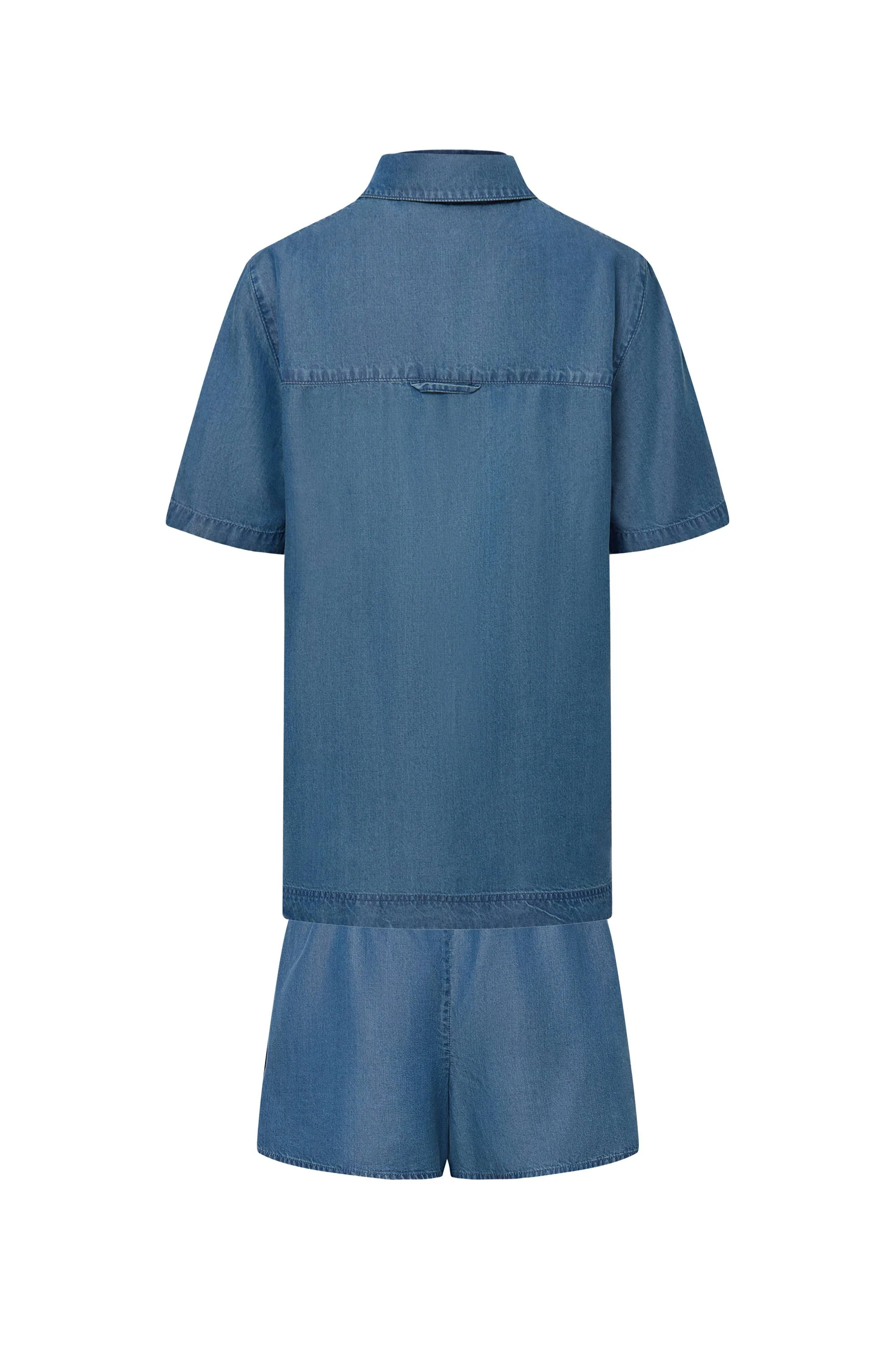 Maris Denim Shirt and Shorts Set in Technical Lyocell - Image 11