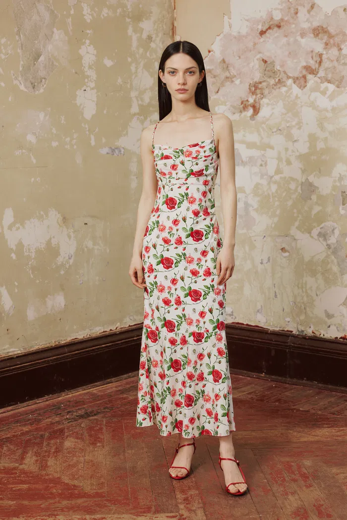 Martina Rosie Maxi Dress in Silk Crepe de Chine - Image 3