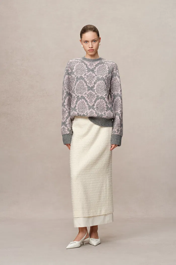 Masina Sequined Snake Zodiac Sweater in Chunky Merino Wool Knit - Image 3