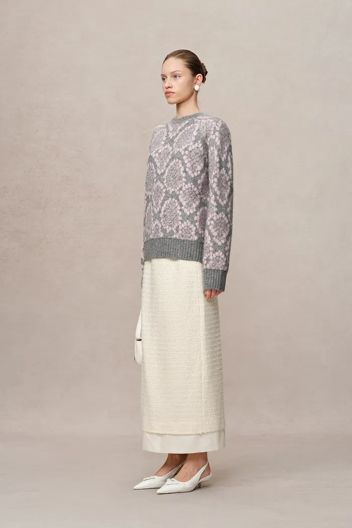 Masina Sequined Snake Zodiac Sweater in Chunky Merino Wool Knit - Image 4