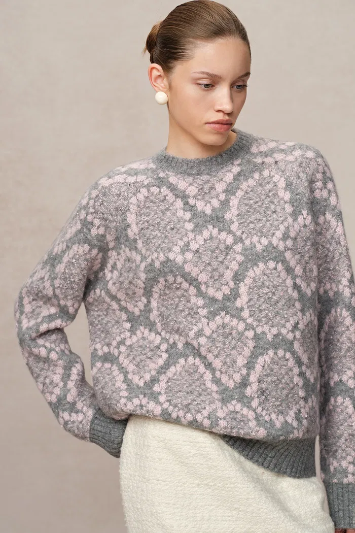 Masina Sequined Snake Zodiac Sweater in Chunky Merino Wool Knit - Image 5