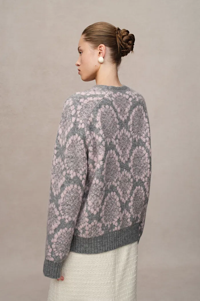 Masina Sequined Snake Zodiac Sweater in Chunky Merino Wool Knit - Image 6