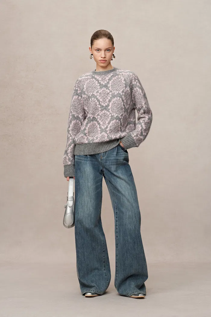 Masina Sequined Snake Zodiac Sweater in Chunky Merino Wool Knit - Image 8