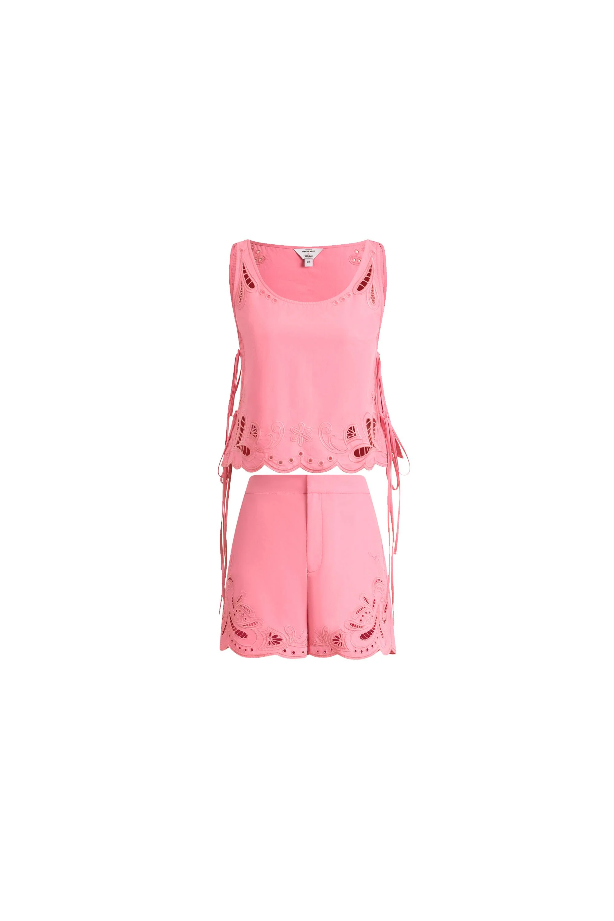 Matthias Eyelet Tie Tank and Shorts Set in Pima Cotton Poplin - Image 11