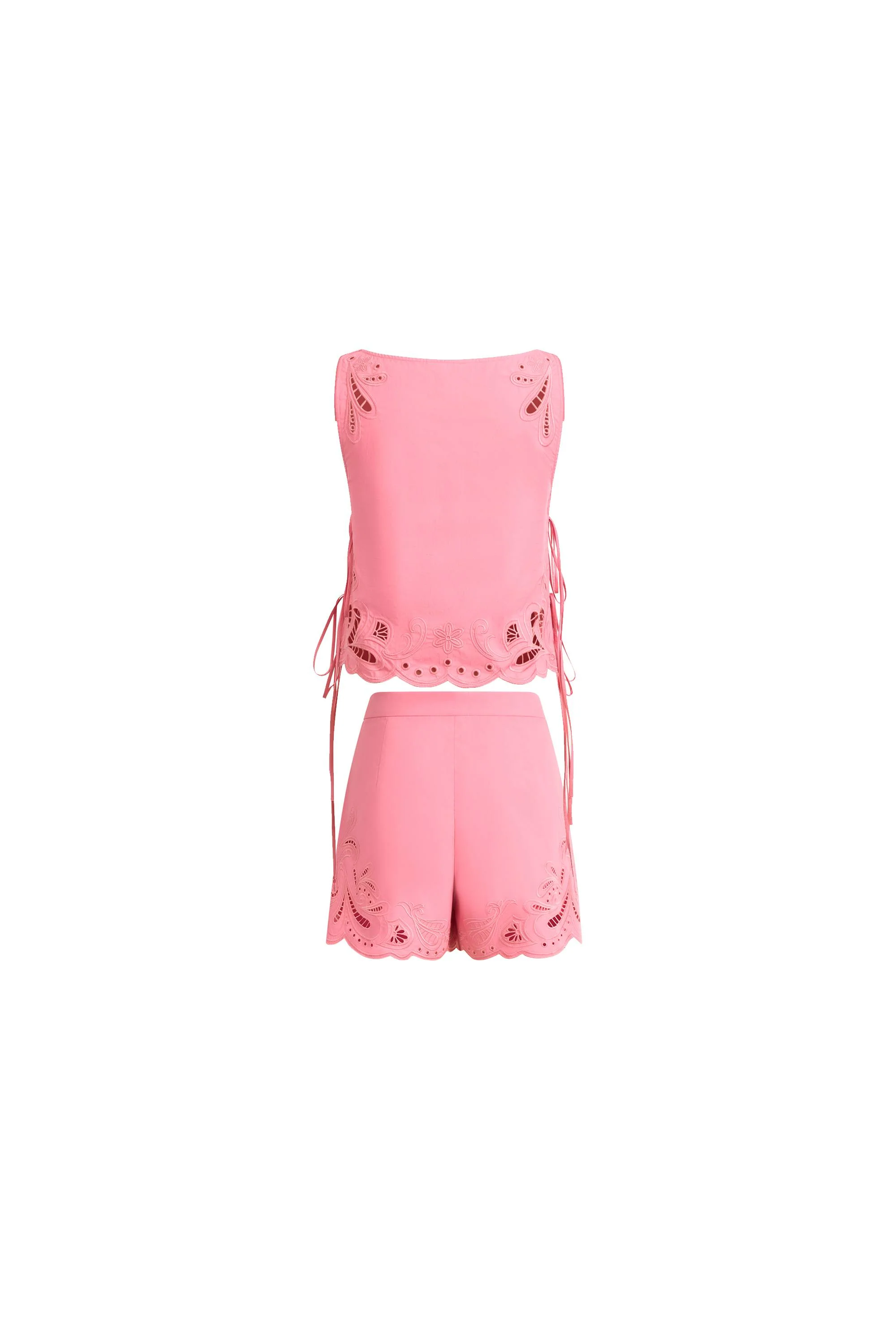 Matthias Eyelet Tie Tank and Shorts Set in Pima Cotton Poplin - Image 12