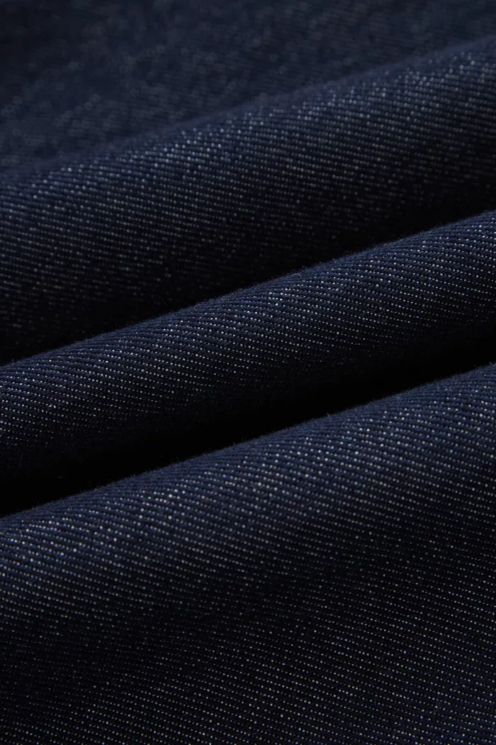 Maya Leather Patchwork Jacket in Raw Tencel Denim - Image 7