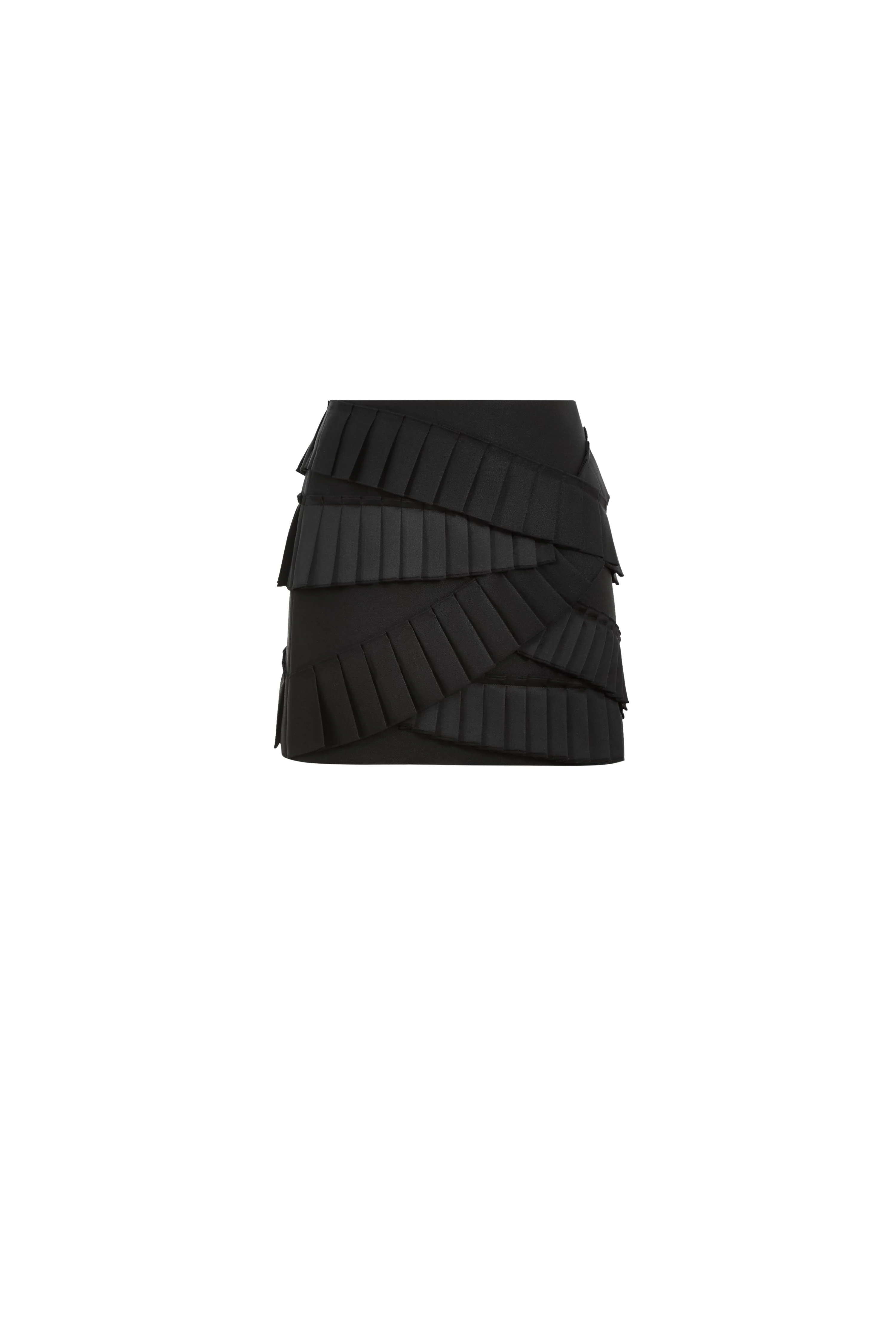 Maze Asymmetric Pleat Skirt in Lightweight Blend - Image 8