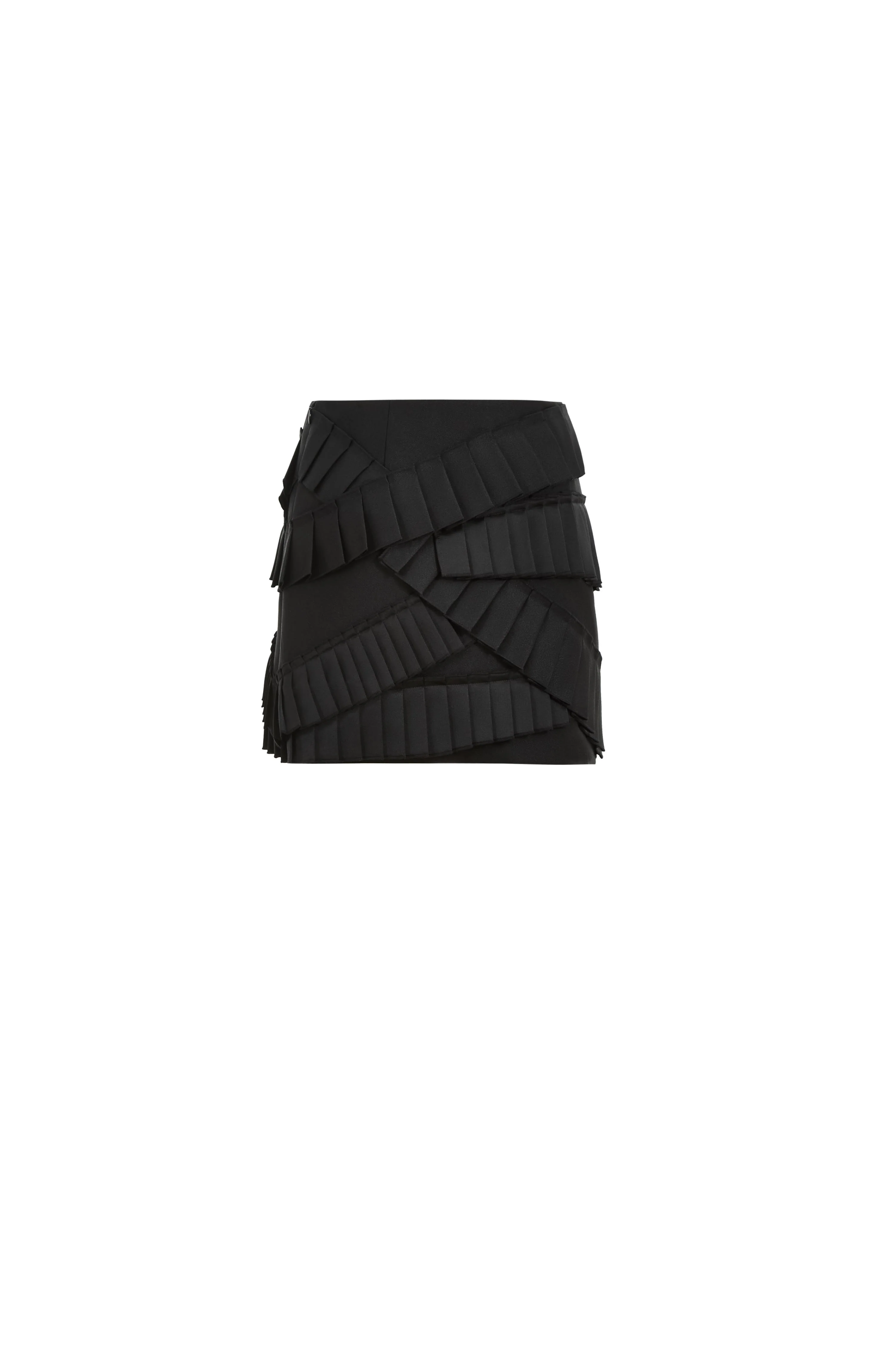 Maze Asymmetric Pleat Skirt in Lightweight Blend - Image 9