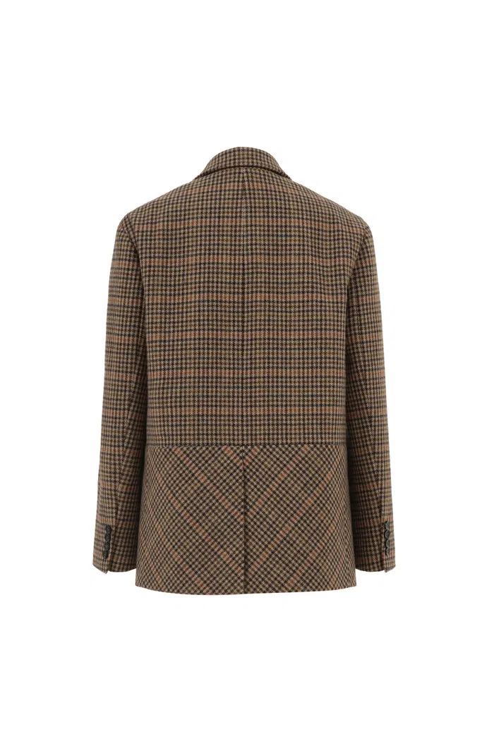 Meare Plaid Blazer in Merino Wool Blend Houndstooth - Image 11