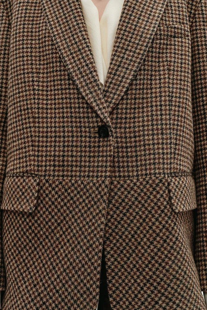 Meare Plaid Blazer in Merino Wool Houndstooth - Image 11