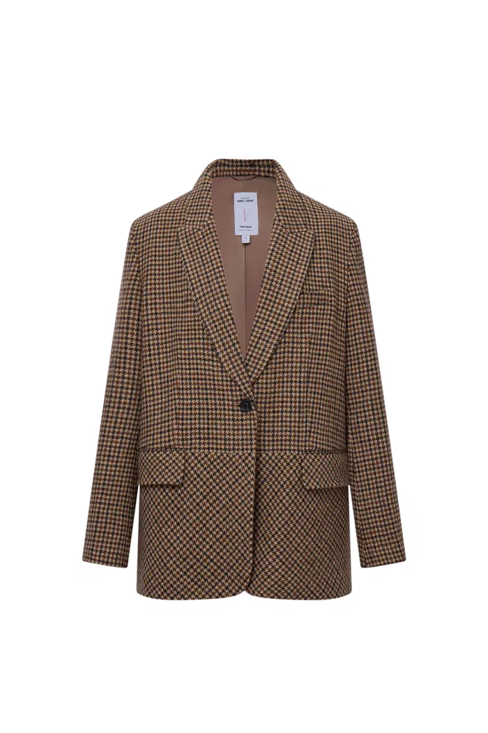 Meare Plaid Blazer in Merino Wool Houndstooth - Image 14