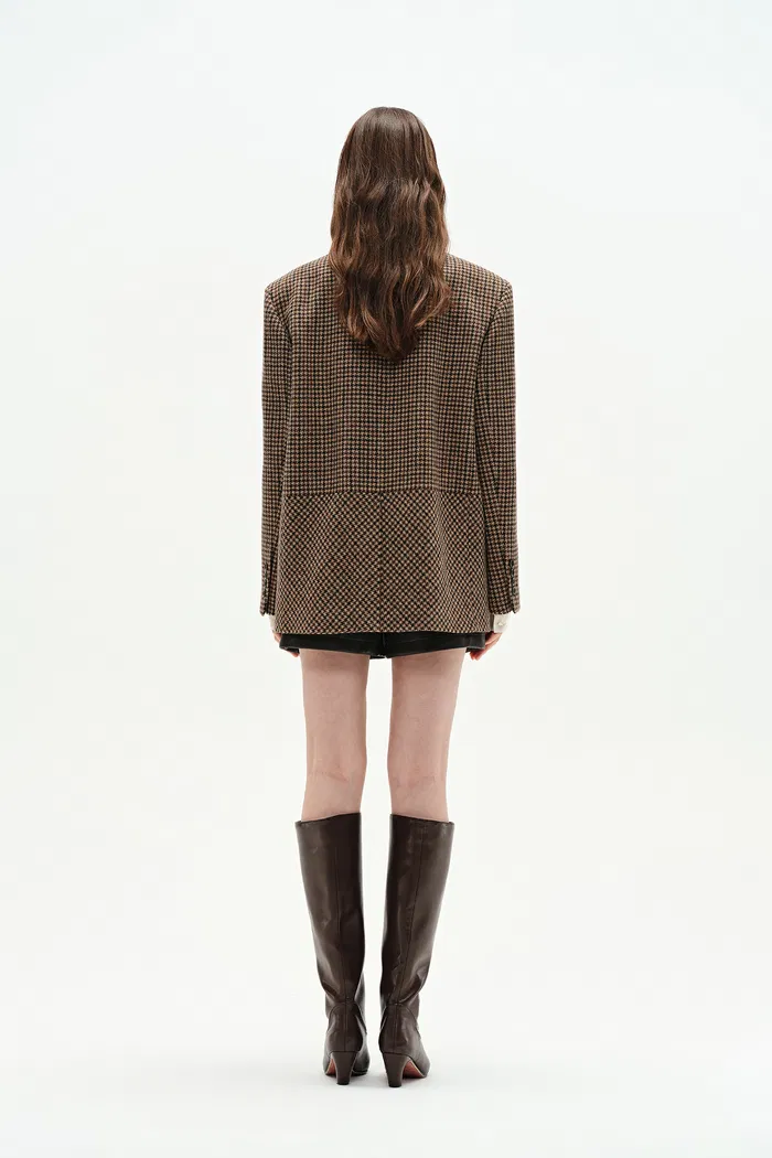 Meare Plaid Blazer in Merino Wool Houndstooth - Image 5