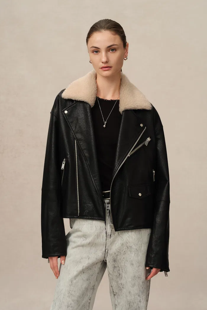 Melford Biker Jacket in Vegan Leather - Image 2