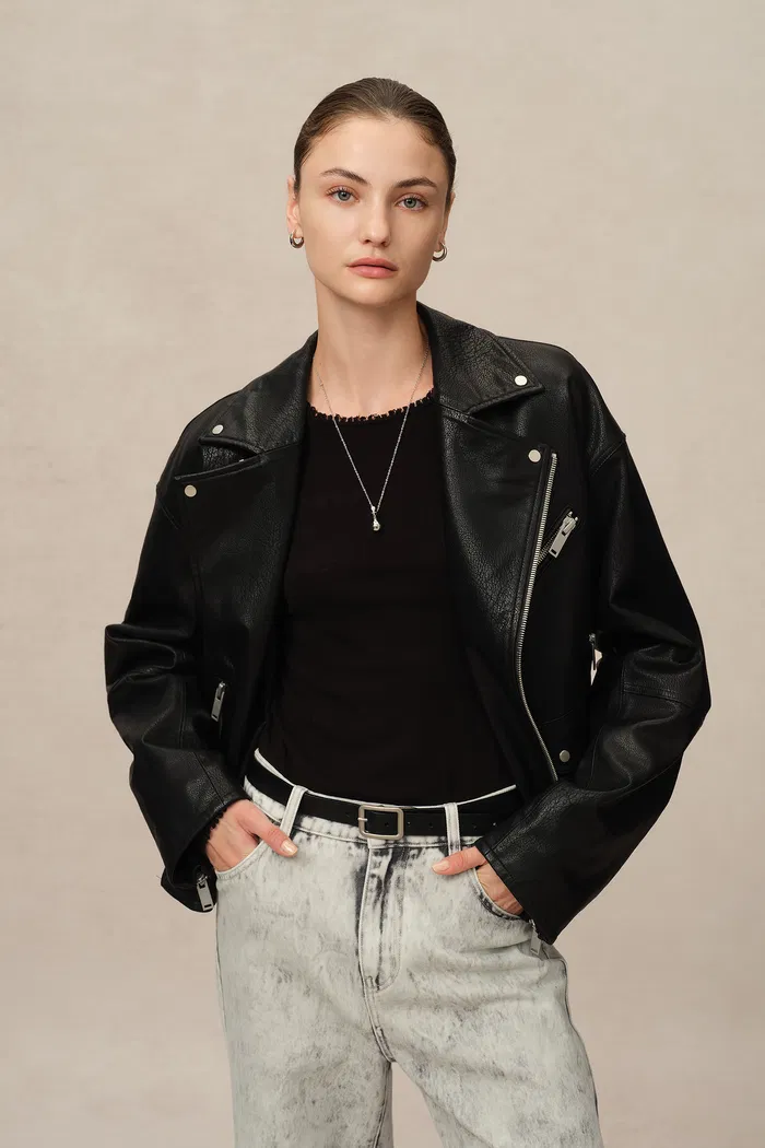 Melford Biker Jacket in Vegan Leather - Image 6