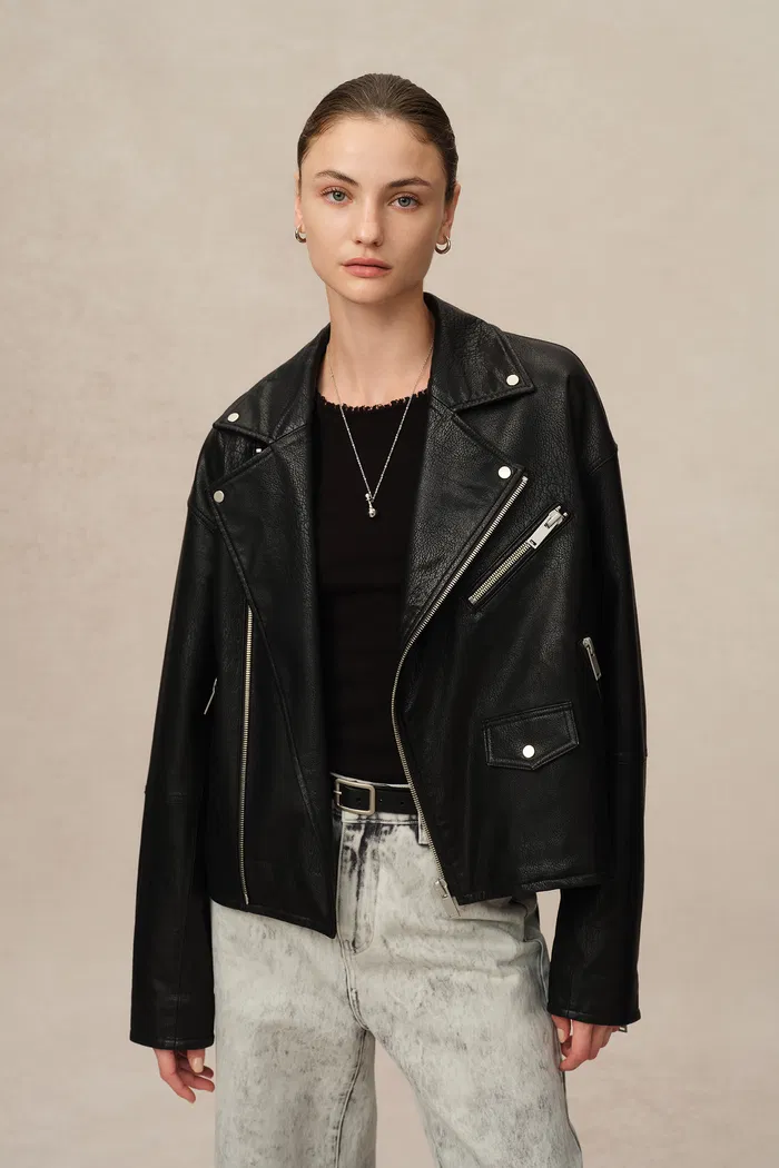 Melford Biker Jacket in Vegan Leather - Image 7