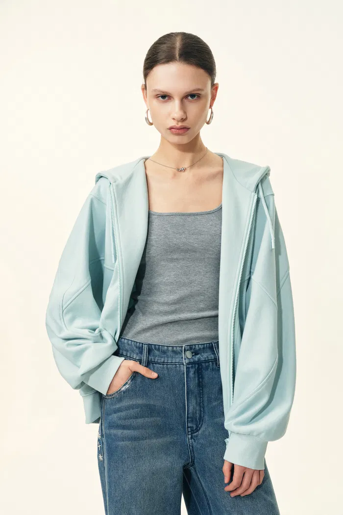 Melody Batwing Sleeve Oversized Hoodie in Cotton - Image 4