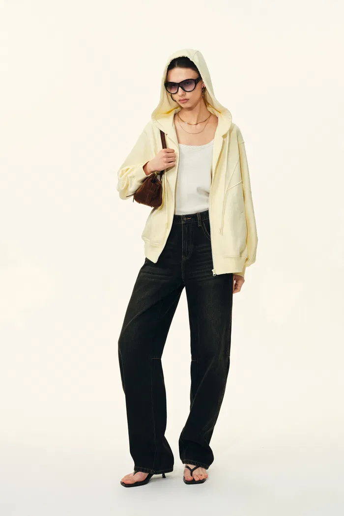 Melody Batwing Sleeve Oversized Hoodie in Cotton - Image 3