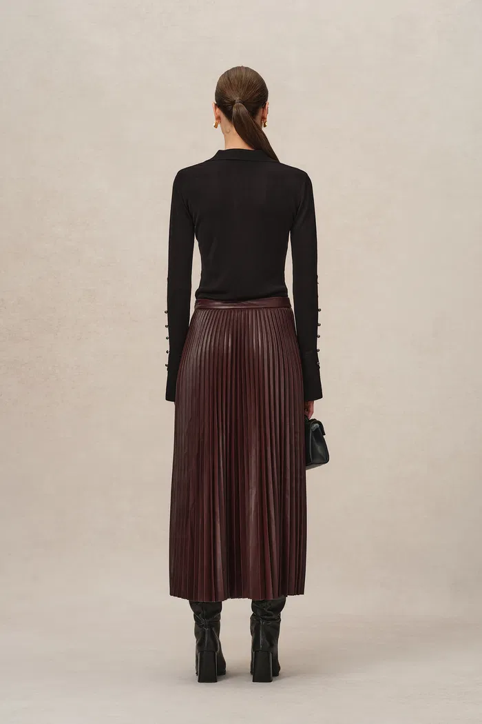 Mia Bell Sleeve Fitted Top in Silk Blend Knit - Image 4