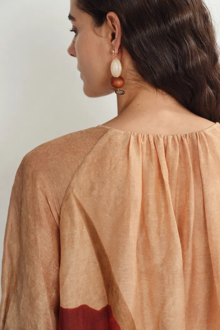 Mia Flora Print Dress in Silk-Linen - Image 7