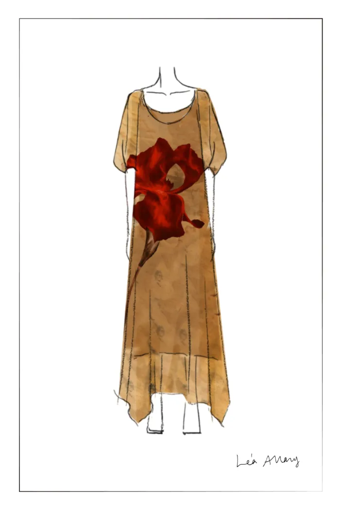 Mia Flora Print Dress in Silk-Linen - Image 9