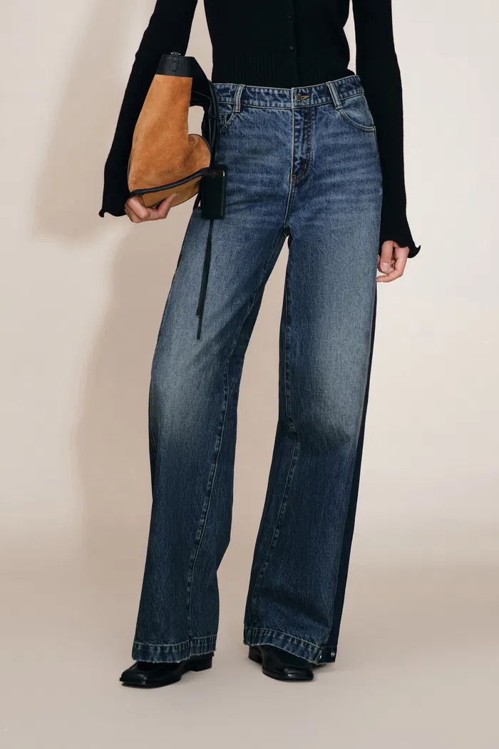 Mia Two Tone Panel Jeans in Cotton Denim - Image 5