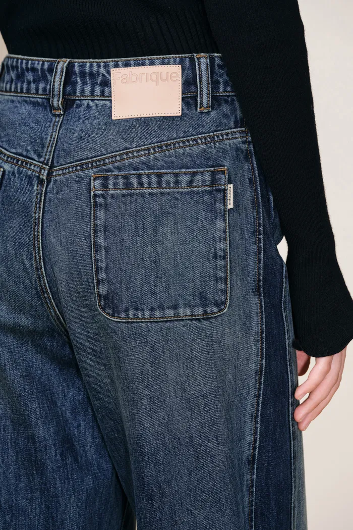 Mia Two Tone Panel Jeans in Cotton Denim - Image 7