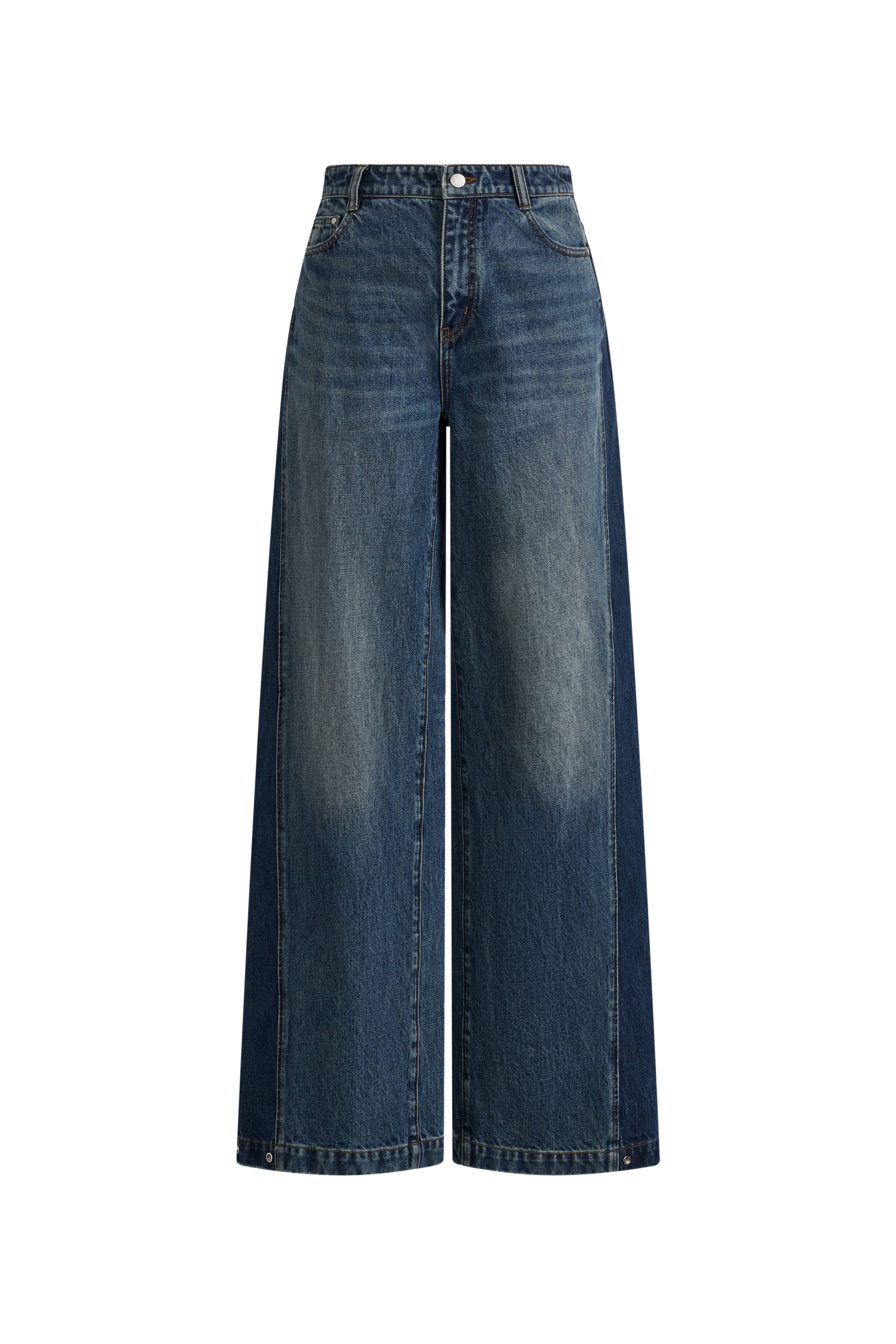 Mia Two Tone Panel Jeans in Cotton Denim - Image 8