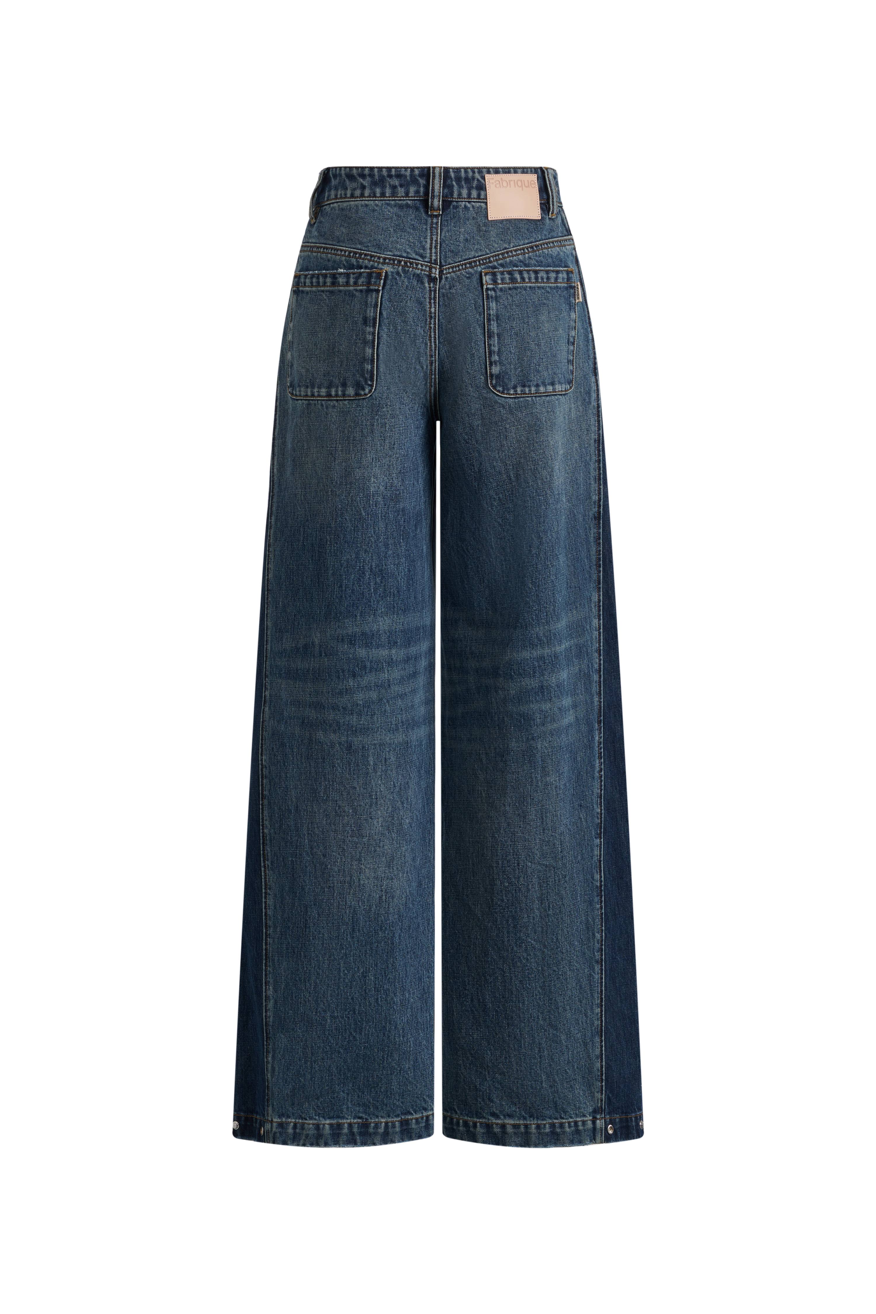 Mia Two Tone Panel Jeans in Cotton Denim - Image 9