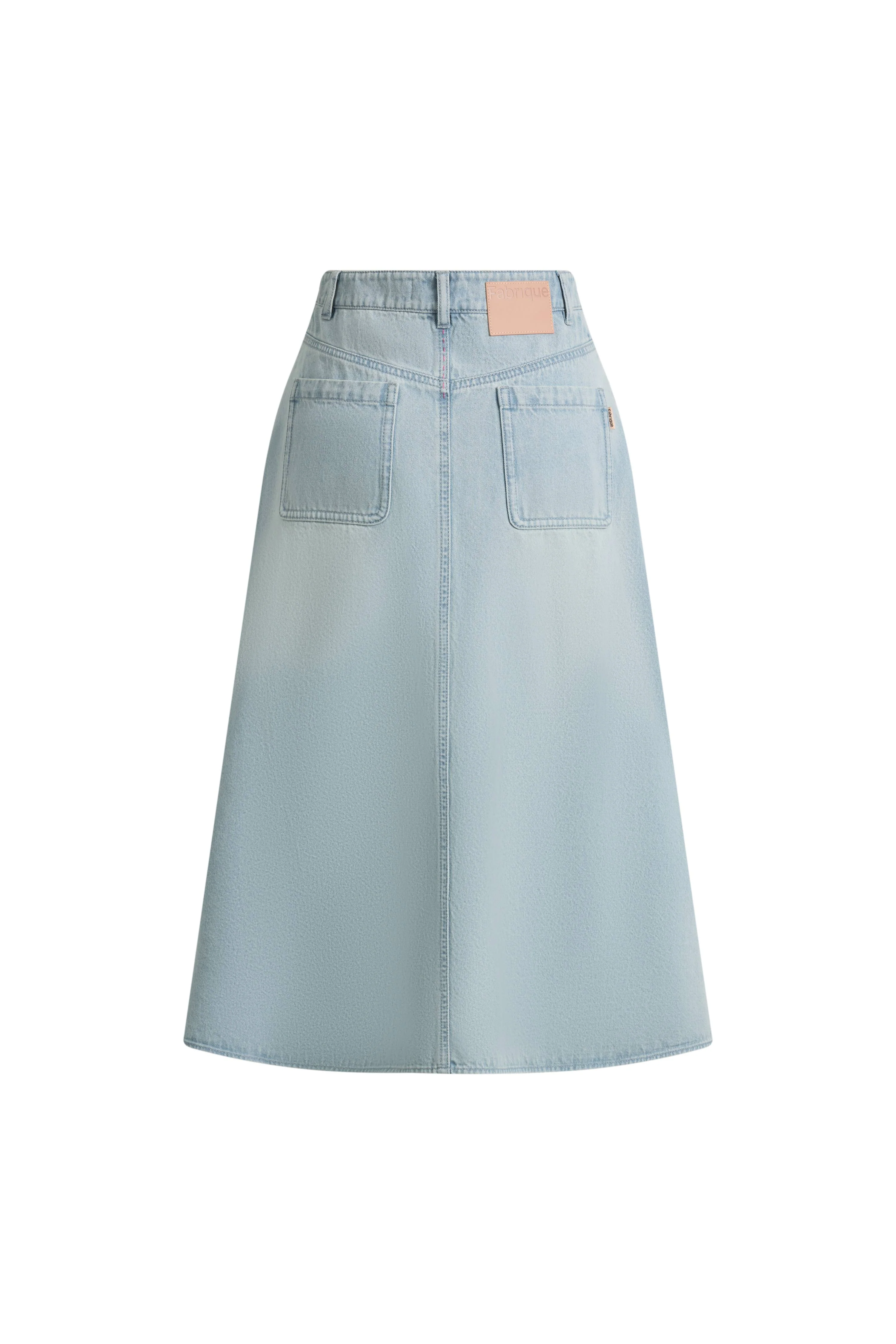 Michel Embossed Flowers Midi Skirt in Cotton Denim - Image 8