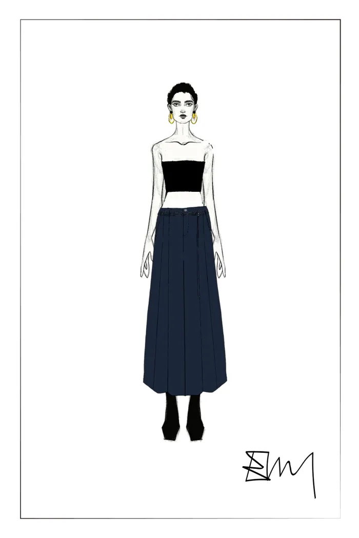 Mignon Mid Rise Wide Leg Culottes in Lyocell Denim - Image 10
