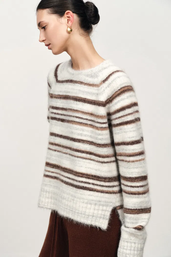 Mignon Striped Sweater in Alpaca Blend Knit - Image 4