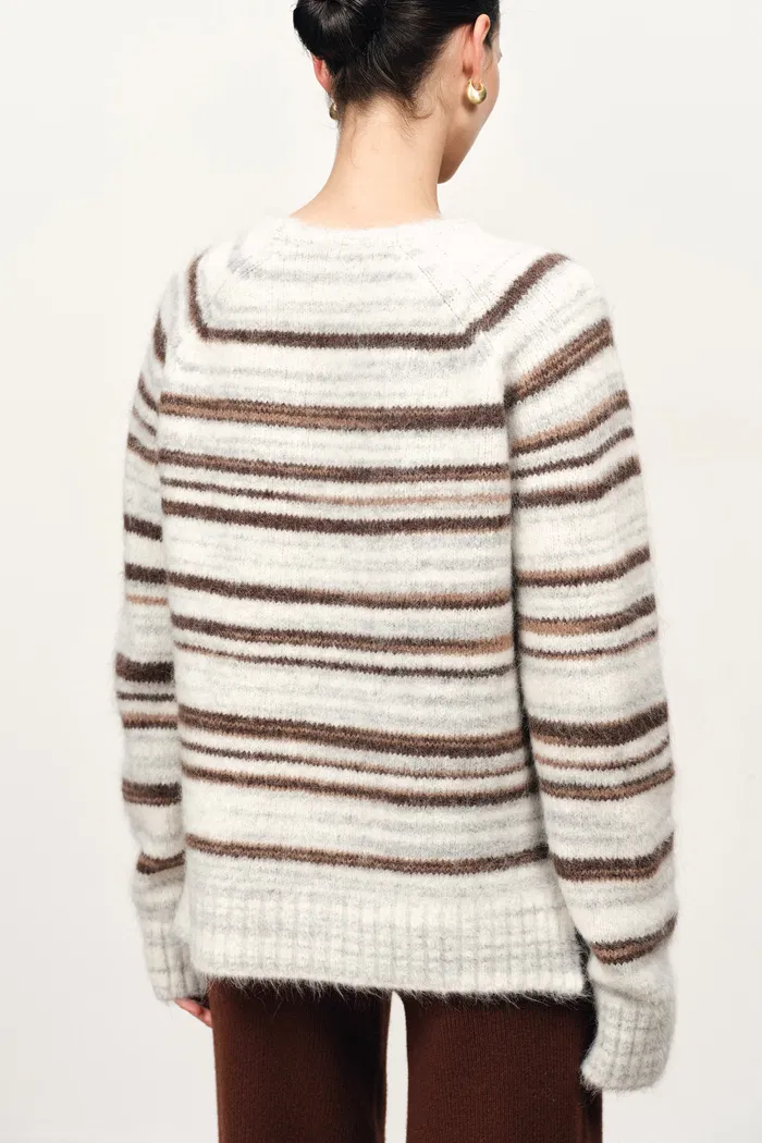 Mignon Striped Sweater in Alpaca Blend Knit - Image 5