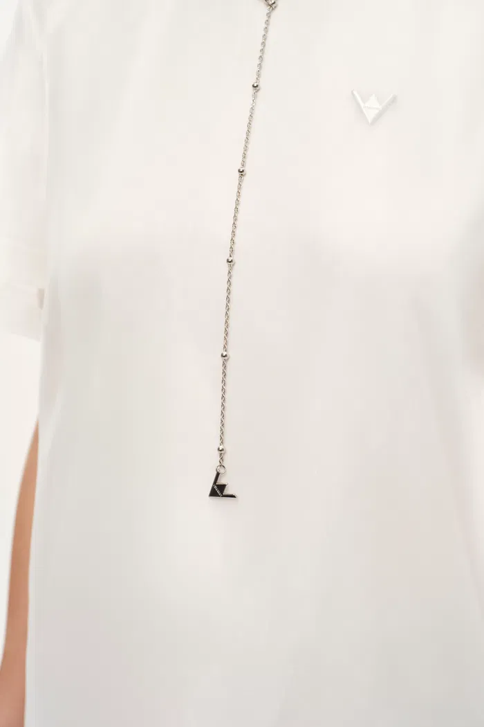 Mirage Double-Layer Organza Label T-Shirt Dress in Cotton and Organza - Image 5