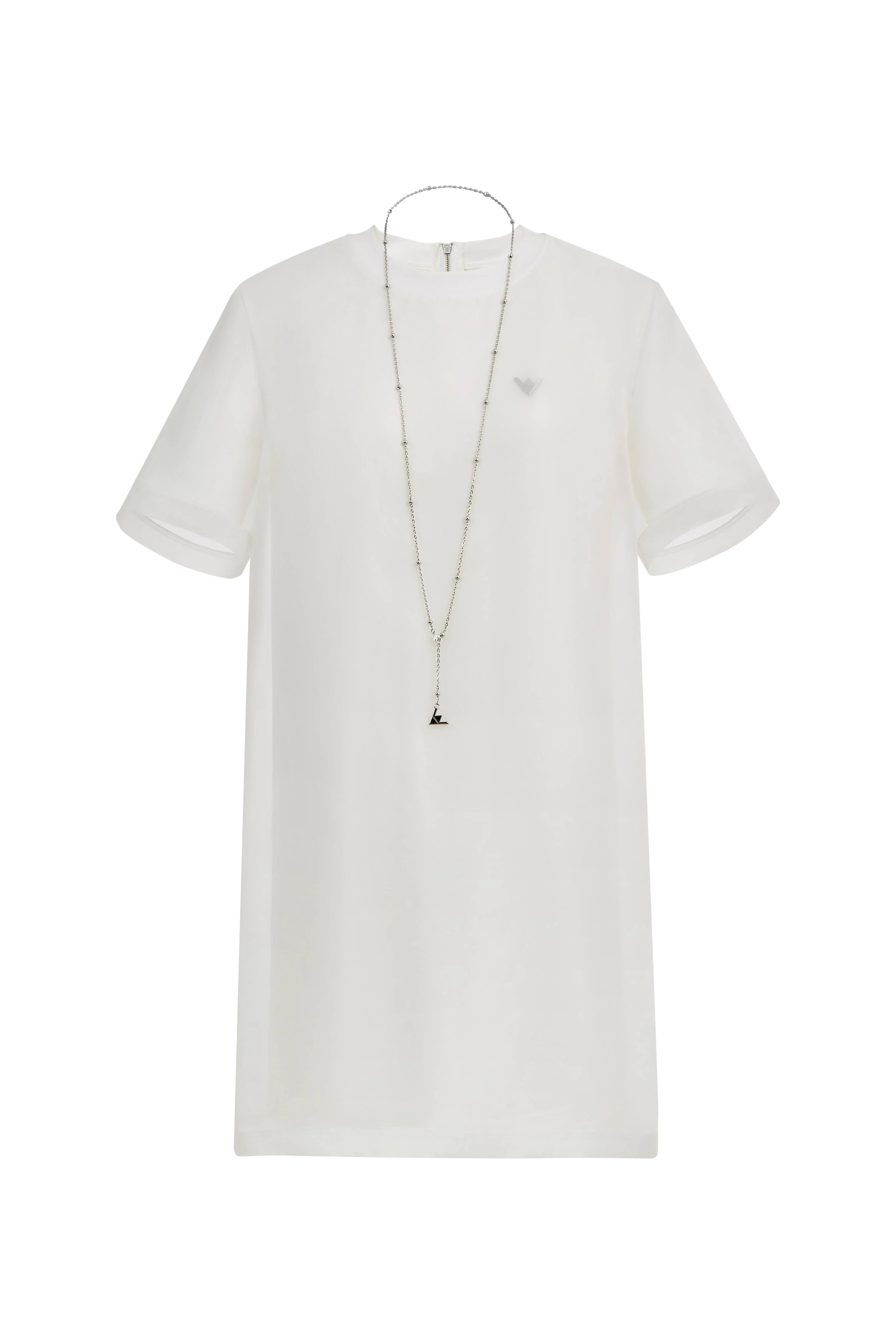 Mirage Double-Layer Organza Label T-Shirt Dress in Cotton and Organza - Image 7