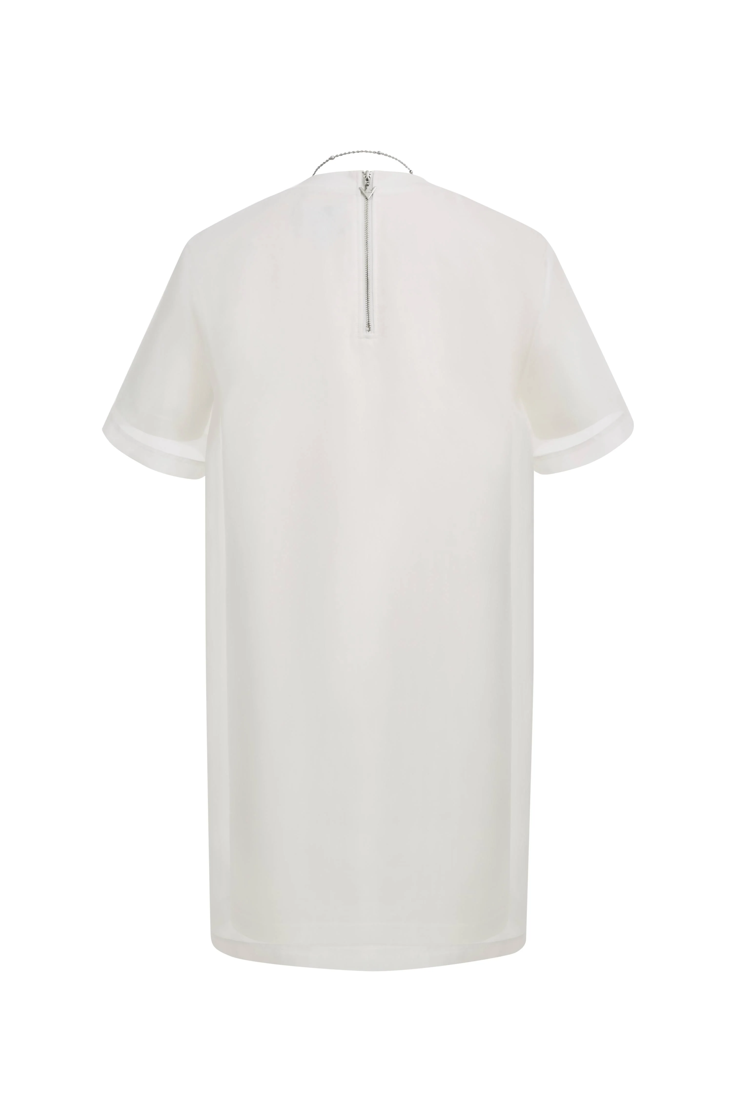 Mirage Double-Layer Organza Label T-Shirt Dress in Cotton and Organza - Image 8