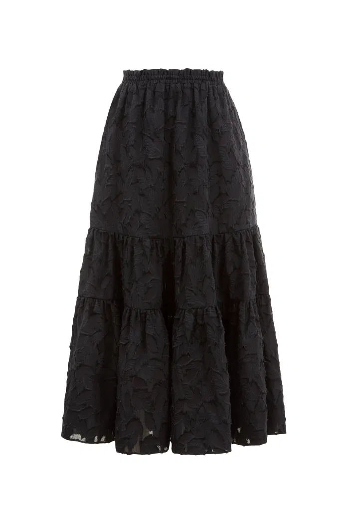 Mischa Midi Skirt in Devoré Viscose Blend - Image 10