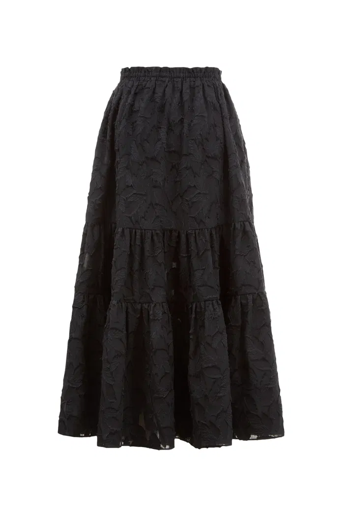 Mischa Midi Skirt in Devoré Viscose Blend - Image 11
